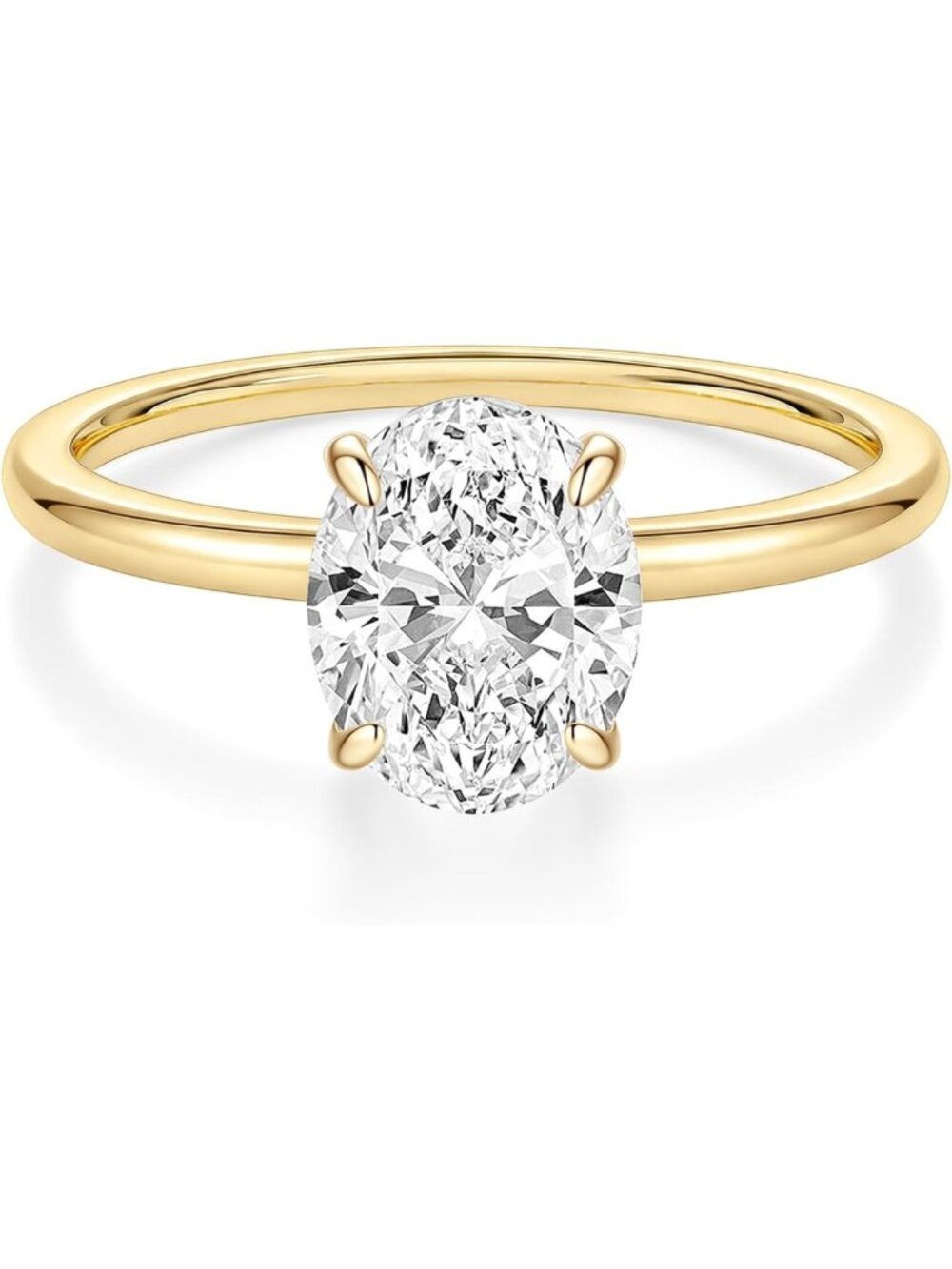 Elegant 925 Sterling Silver Oval Cut Engagement Ring for Women - Timeless Design